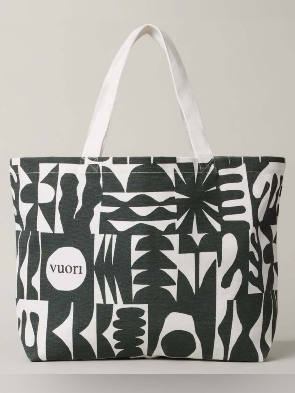 Vuori Large Canvas Tote Bag Exclusive Gift Oversized All Over Print Black White